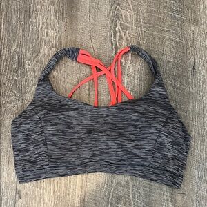 Lululemon Free to be Serene Gray and Coral Sports Bra